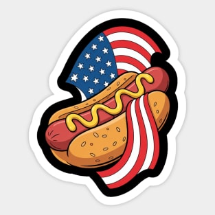 4th of July Hot Dog Sticker